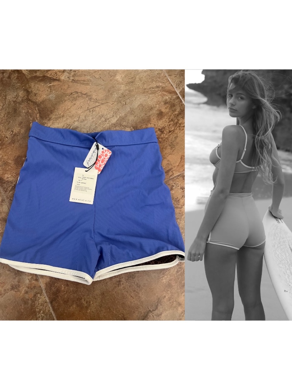 Acacia Swimwear x Free People Tommy Piped Rib Bottom in Limited Edition Sapphire